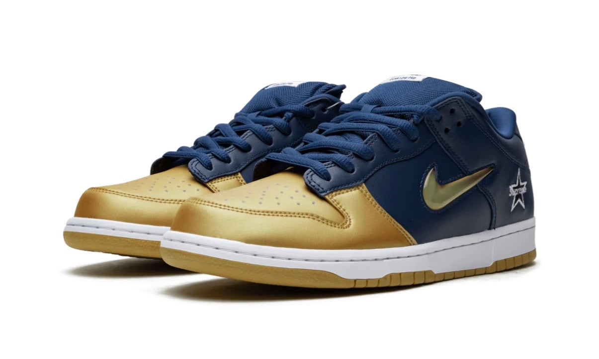 Nike SB Dunk Low Supreme Jewel Gold Navy