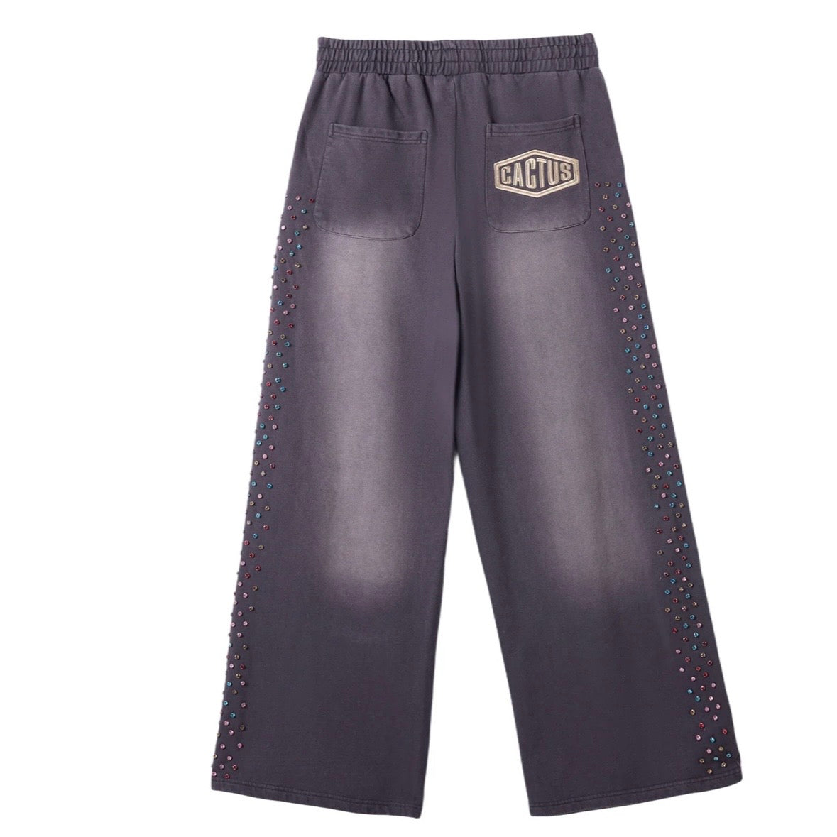 AZVA Vintage Black Crystal Cactus Sweatpants