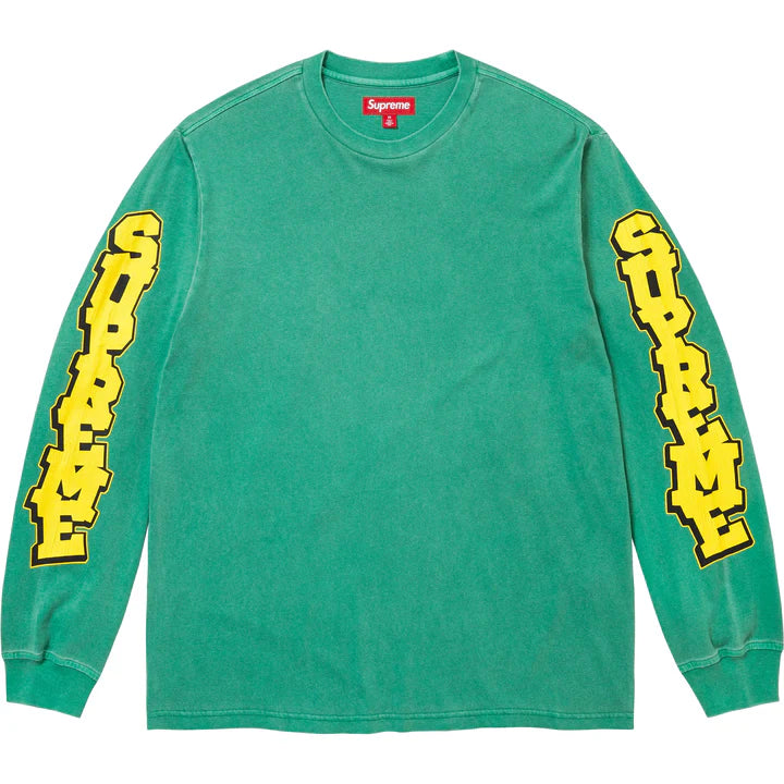 Supreme Washed Green Cracked Long Sleeve