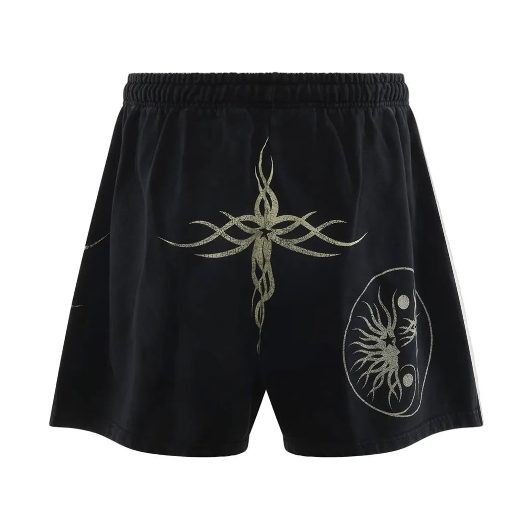 Hellstar Black Flame Yang Shorts