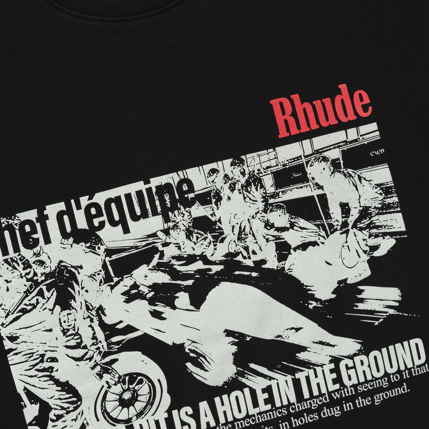 Rhude Vintage Black Champions Du Monde T-Shirt