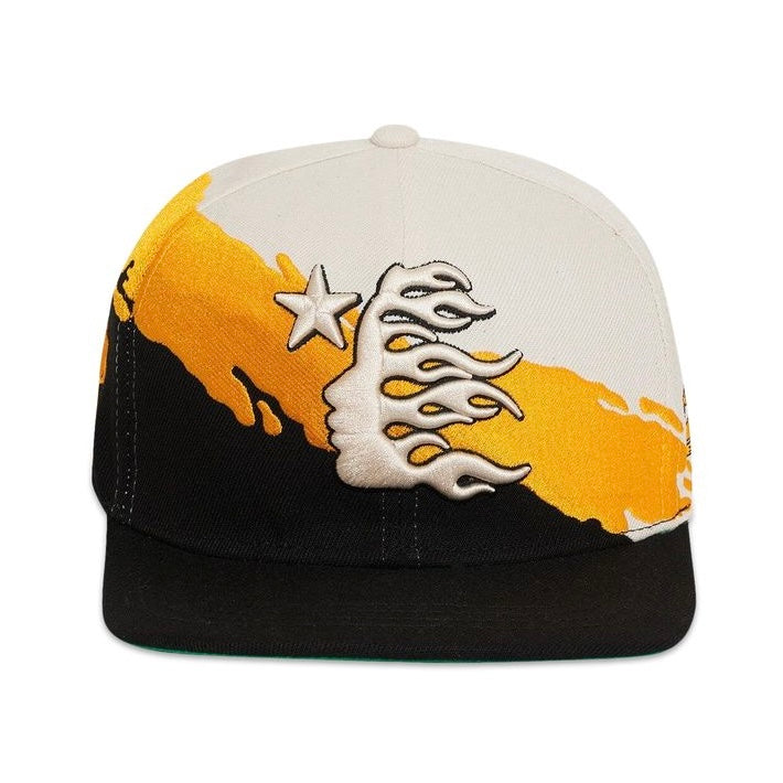 Hellstar Orange Black Paintbrush Snapback Hat