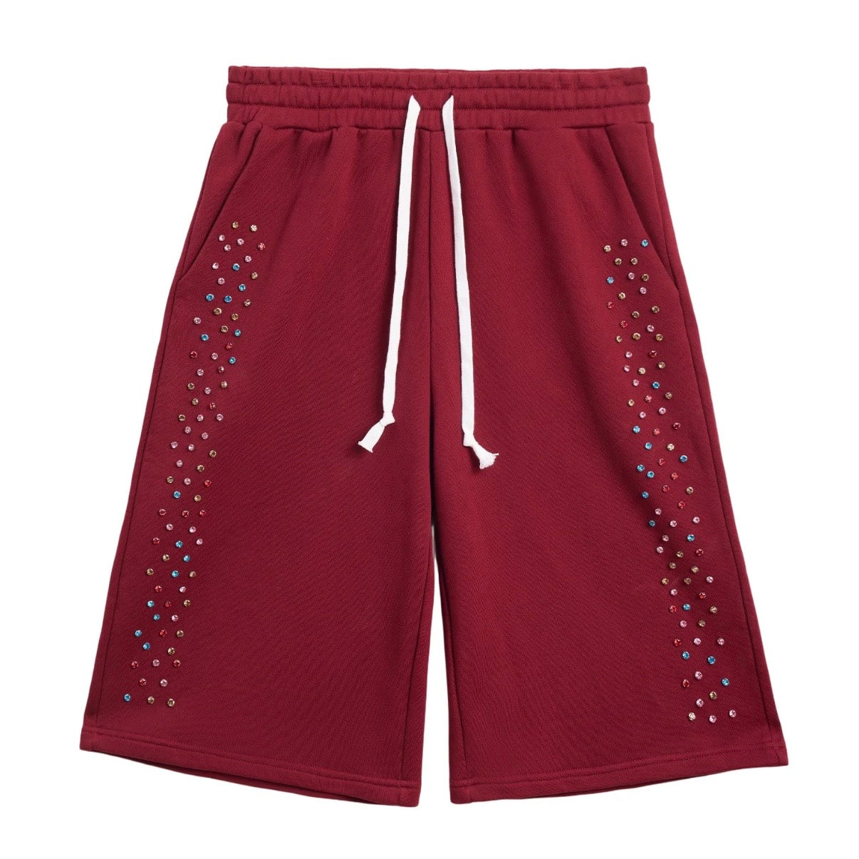 AZVA Maroon Crystal Cactus Shorts