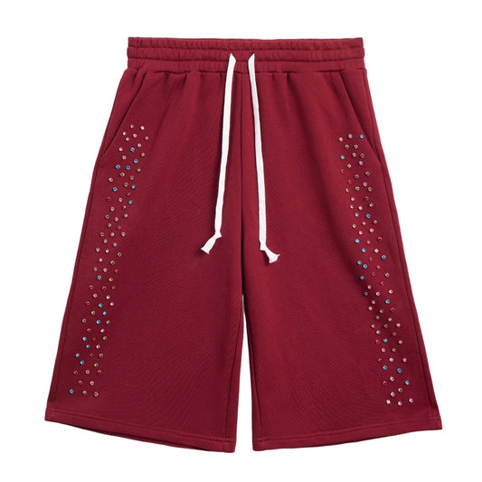 AZVA Maroon Crystal Cactus Shorts