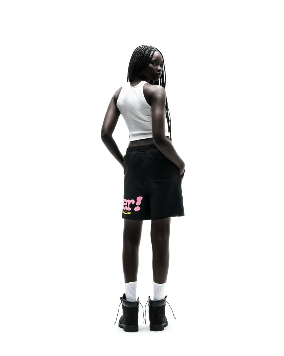 Sp5der Black Punk V2 Sweat Shorts