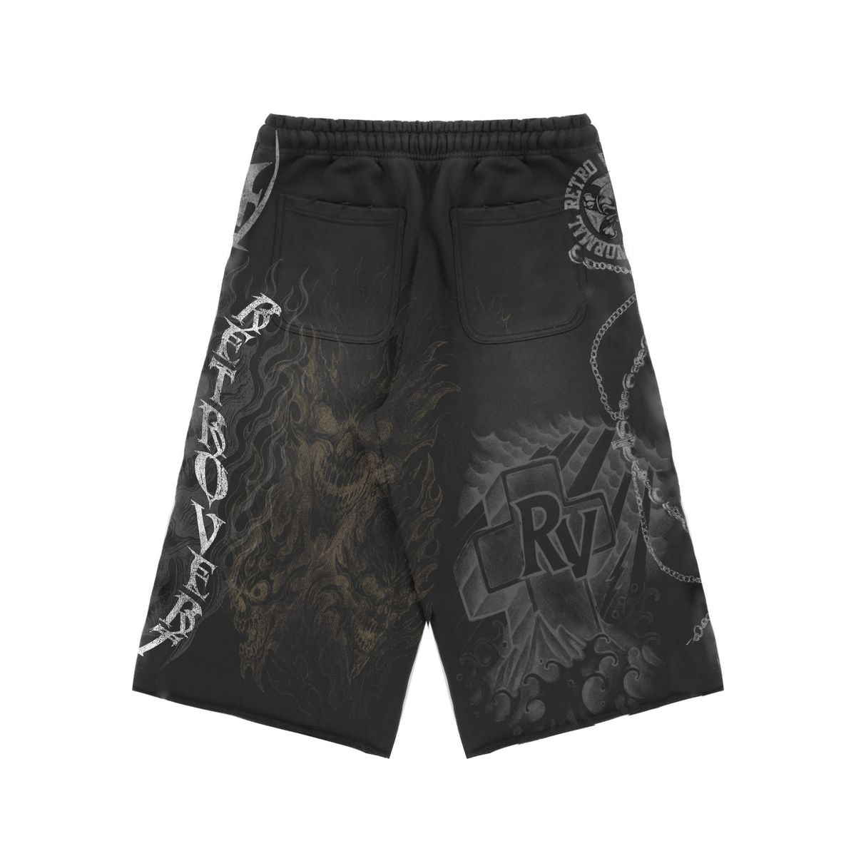 Retrovert Black Reaper Sweat Shorts