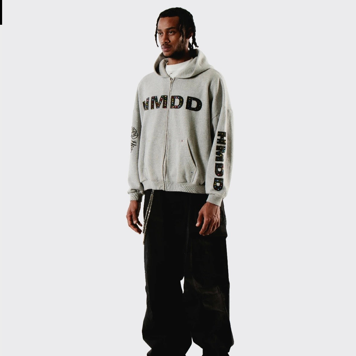 HMDD Grey Chimestone Zip Hoodie
