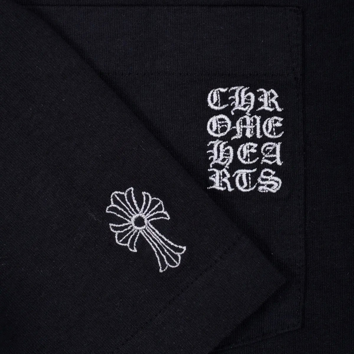 Chrome Hearts Black Embroidered Eyechart Logo T-Shirt