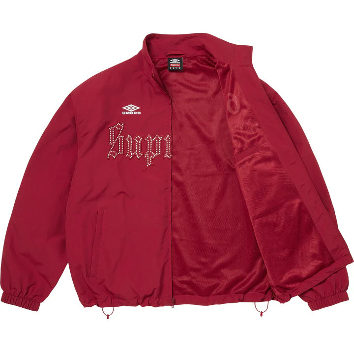 Supreme Umbro Red Rhinestone Track Jacket