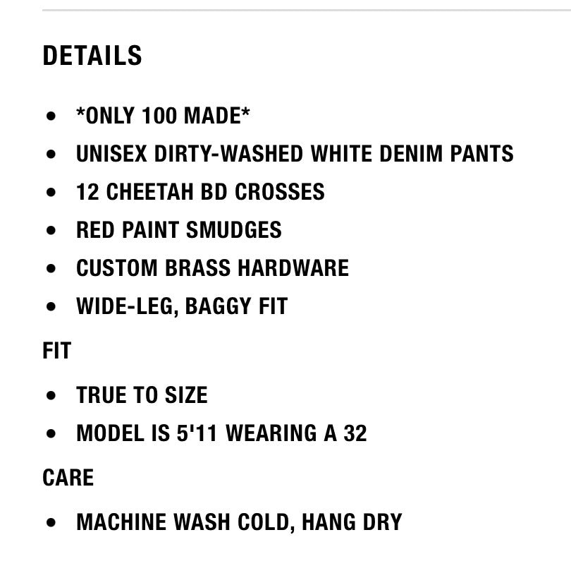 Bottega Desires Dirty White Holy Grail Denim Pants 1/100