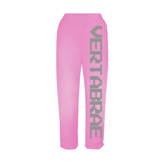 Vertabrae Pink Grey Sweatpants Front VIew