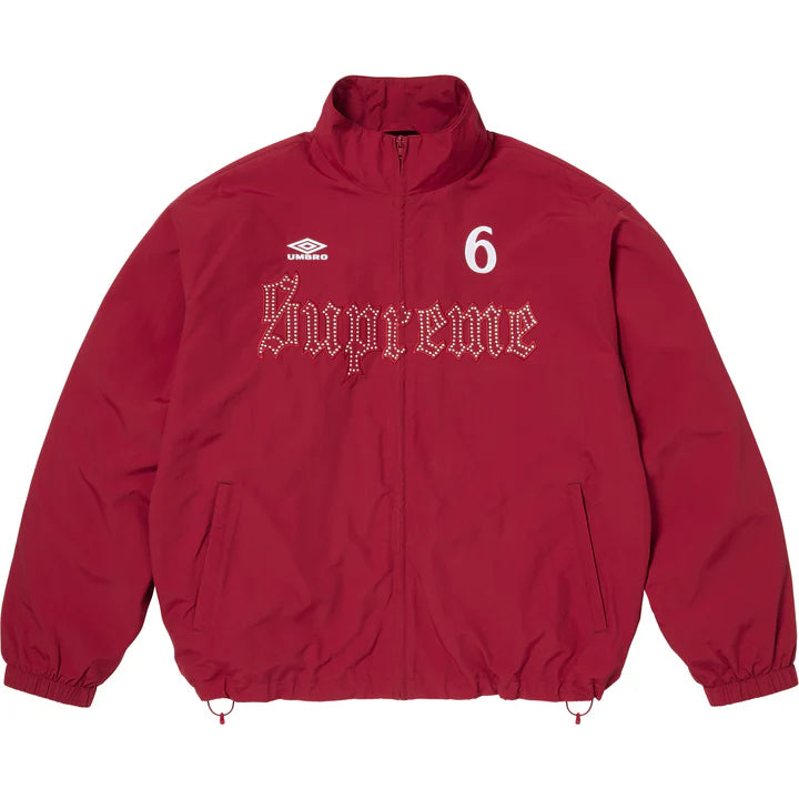 Supreme Umbro Red Rhinestone Track Jacket