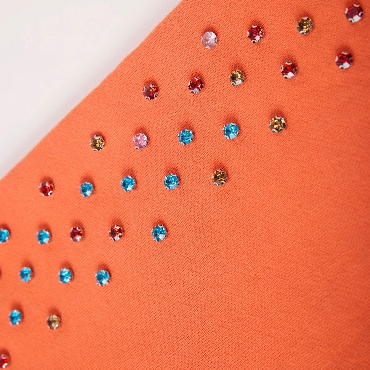 AZVA Orange Crystal Cactus Zip Hoodie