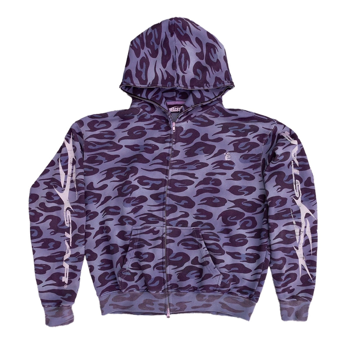 Hellstar Purple Cheetah Zip Hoodie