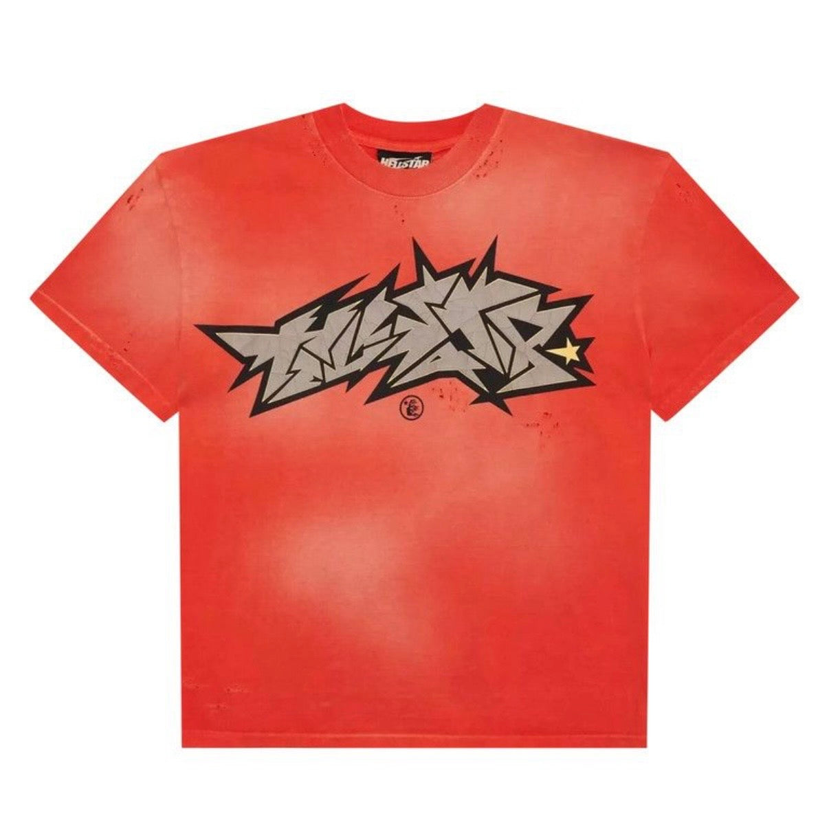 Hellstar Red Cracked Logo Print T-Shirt
