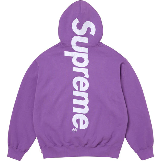 Supreme Violet Satin Applique Hoodie