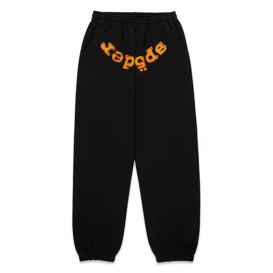 Sp5der Black Orange OG Web V2 Sweatpants