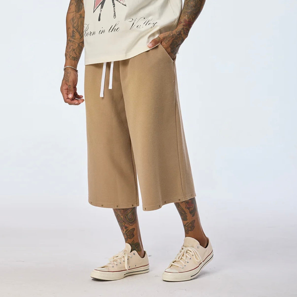 AZVA Stud Sand Shorts
