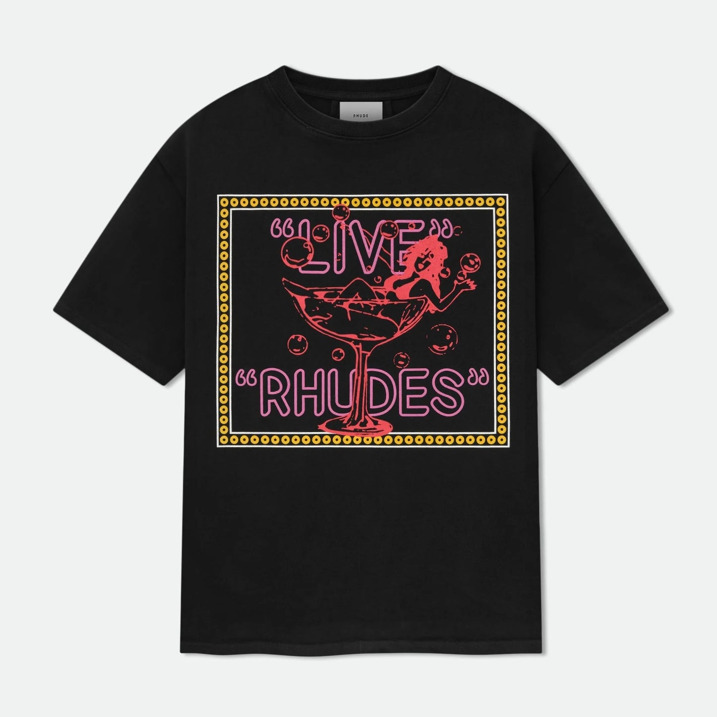 Rhude Vintage Black Live Rhudes T-Shirt