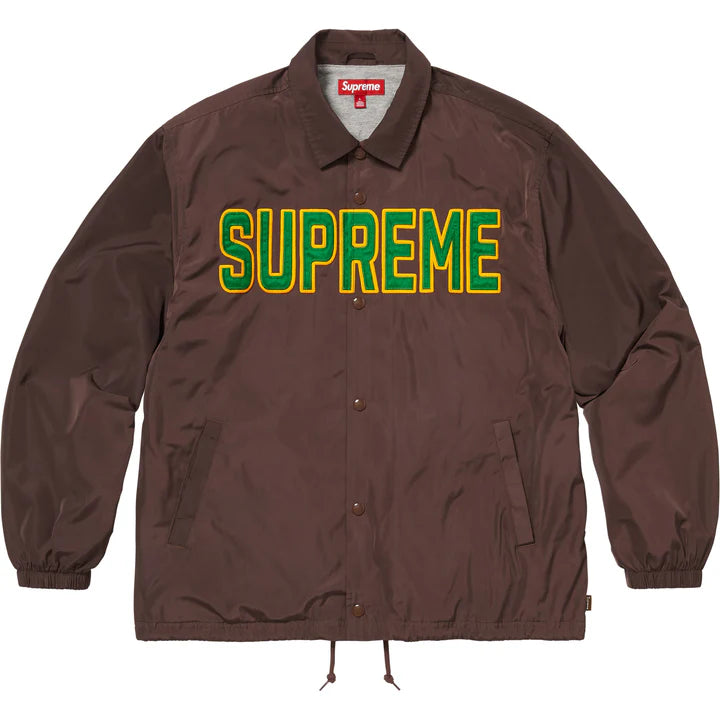 Supreme Brown Spellout Coaches Jacket