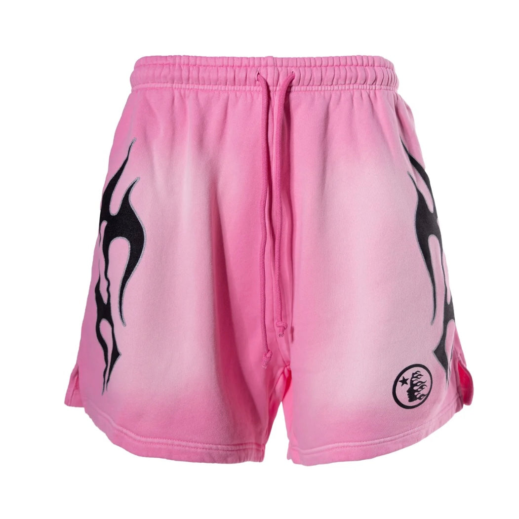 Hellstar Pink Black Flame Shorts