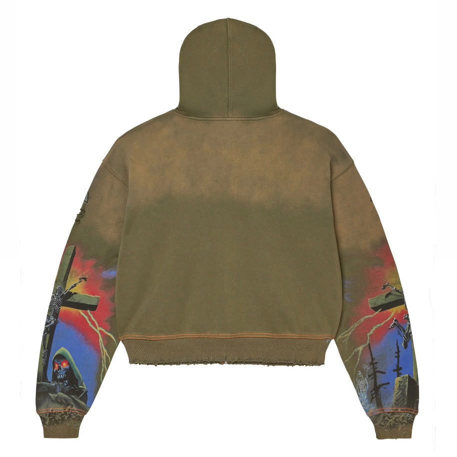 Vale Olive Damned Zip Hoodie