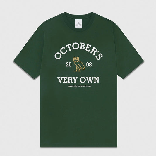 OVO Forrest Green Collegiate T-Shirt Front View
