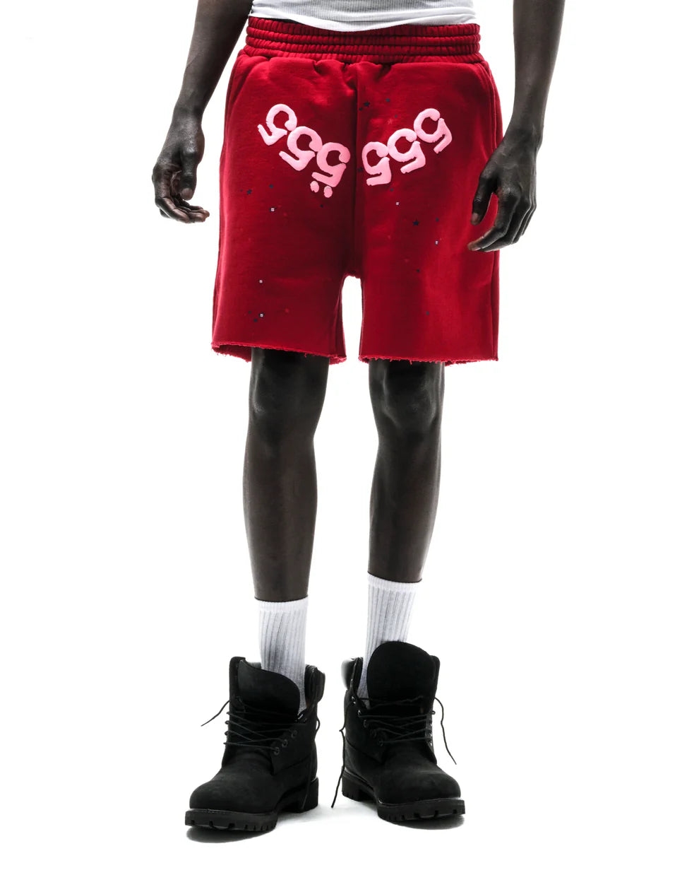 Sp5der Merlot Angel Number Sweat Shorts