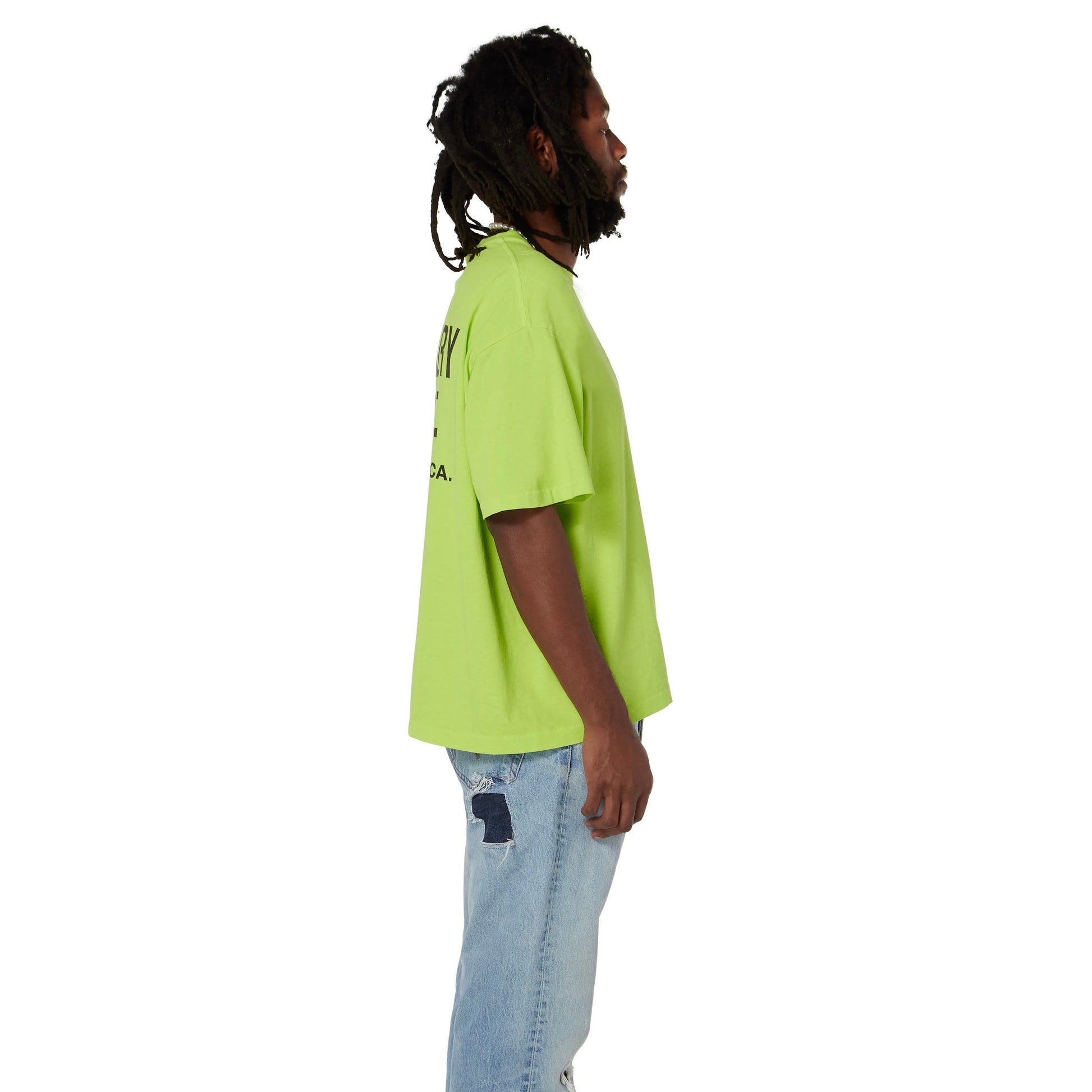 Gallery Dept Lime Green Souvenir T-Shirt On Body View 7