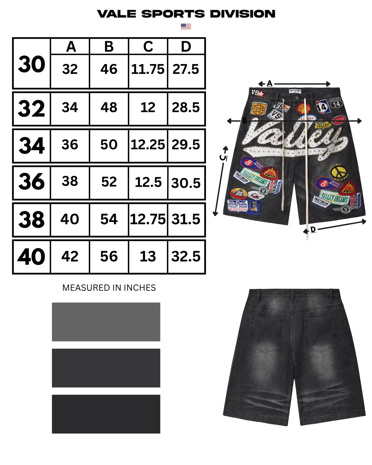 Vale Black 1980s Jorts