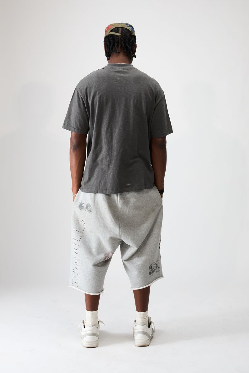 Boredom Kills Grey 3/4 Sweat Shorts