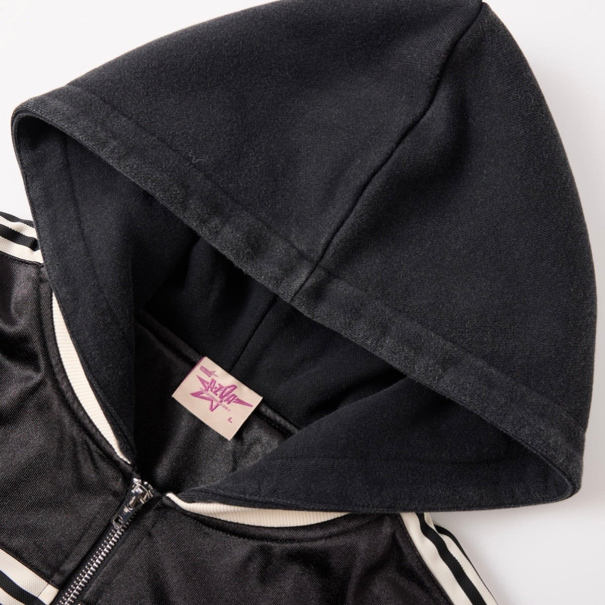 AZVA Black Striped Valley Zip Hoodie