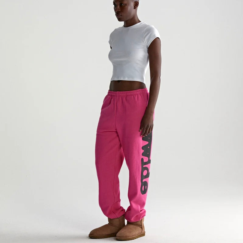 Sp5der Pink Black Beluga Sweatpants