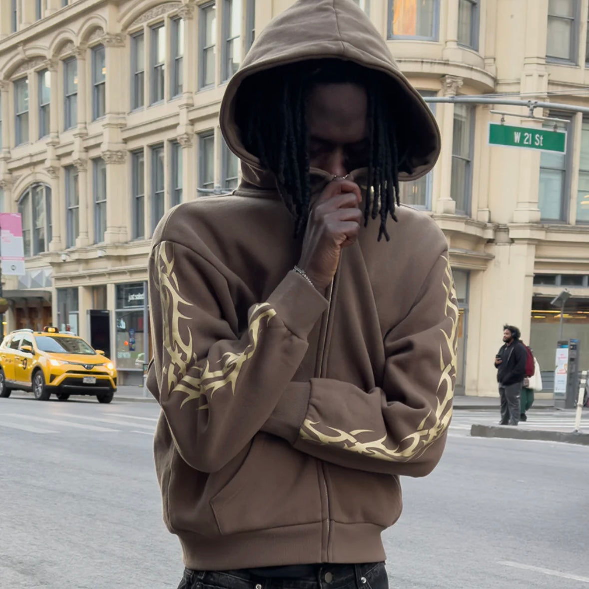 Bravest Studios Brown Tribal Zip Hoodie