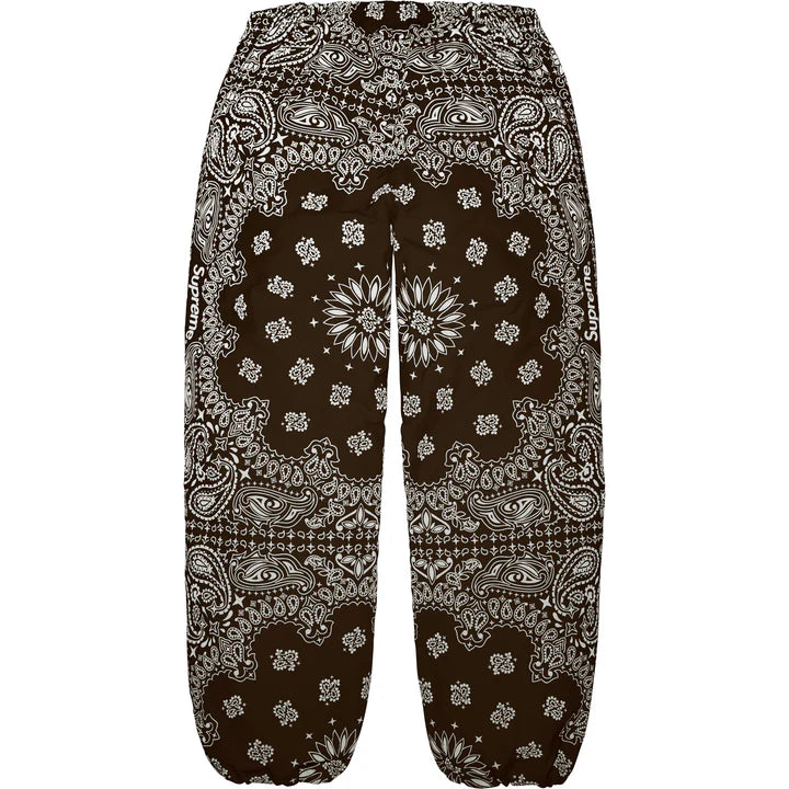 Supreme Brown Reflective Bandana Track Pants