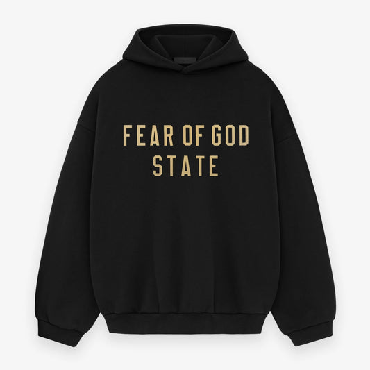 Fear of God Essentials State Black Gold Hoodie