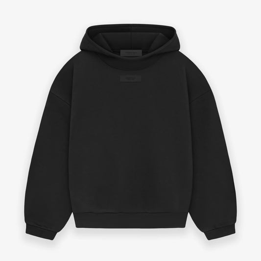 Fear of God Essentials Jet Black V3 Hoodie Front View