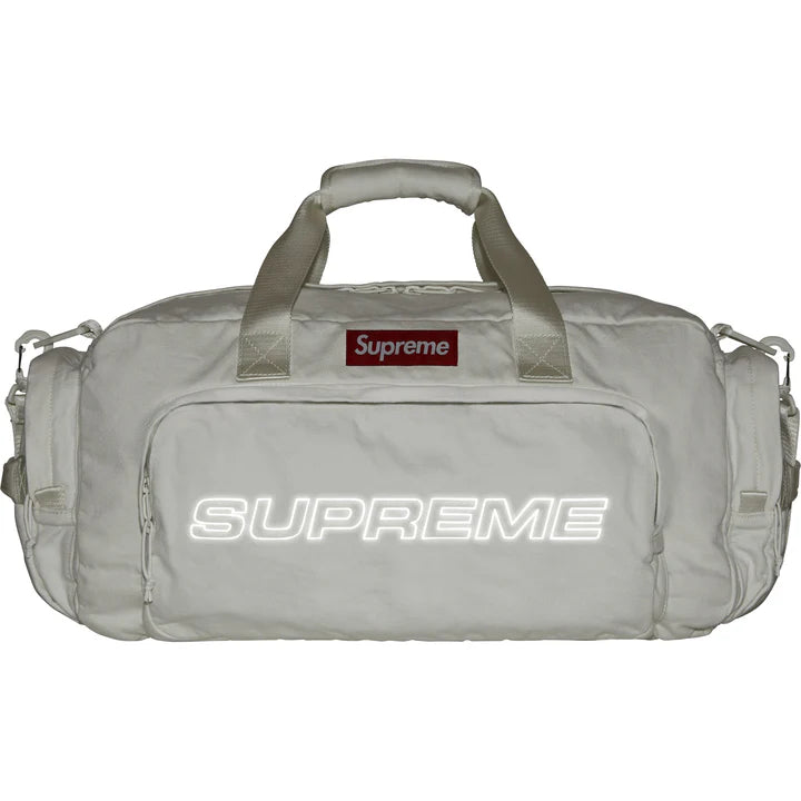 Supreme White Denim Duffle Bag