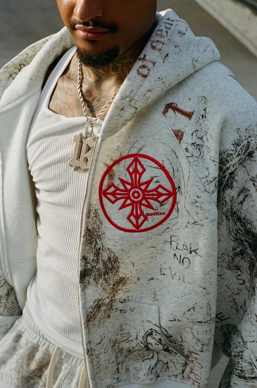 We Are Righteous Fear No Evil Zip Hoodie