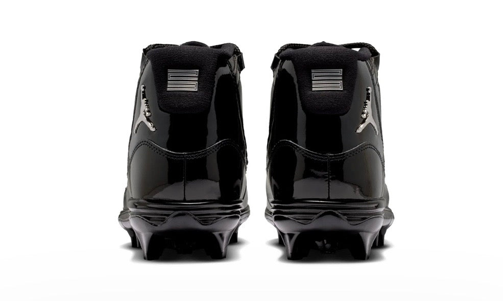 Jordan 11 Mid TD Patent Black Cleats
