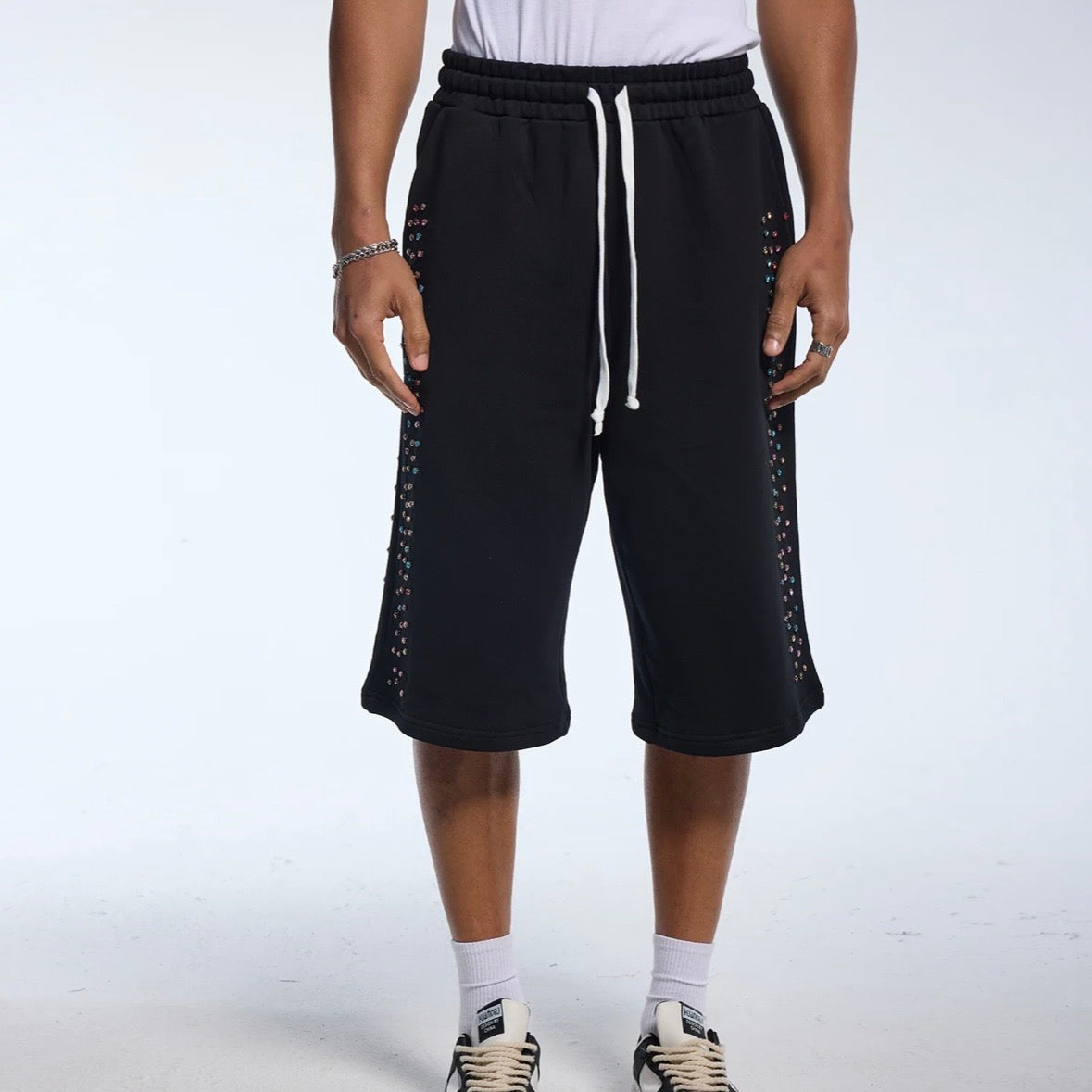 AZVA Black Crystal Cactus Shorts
