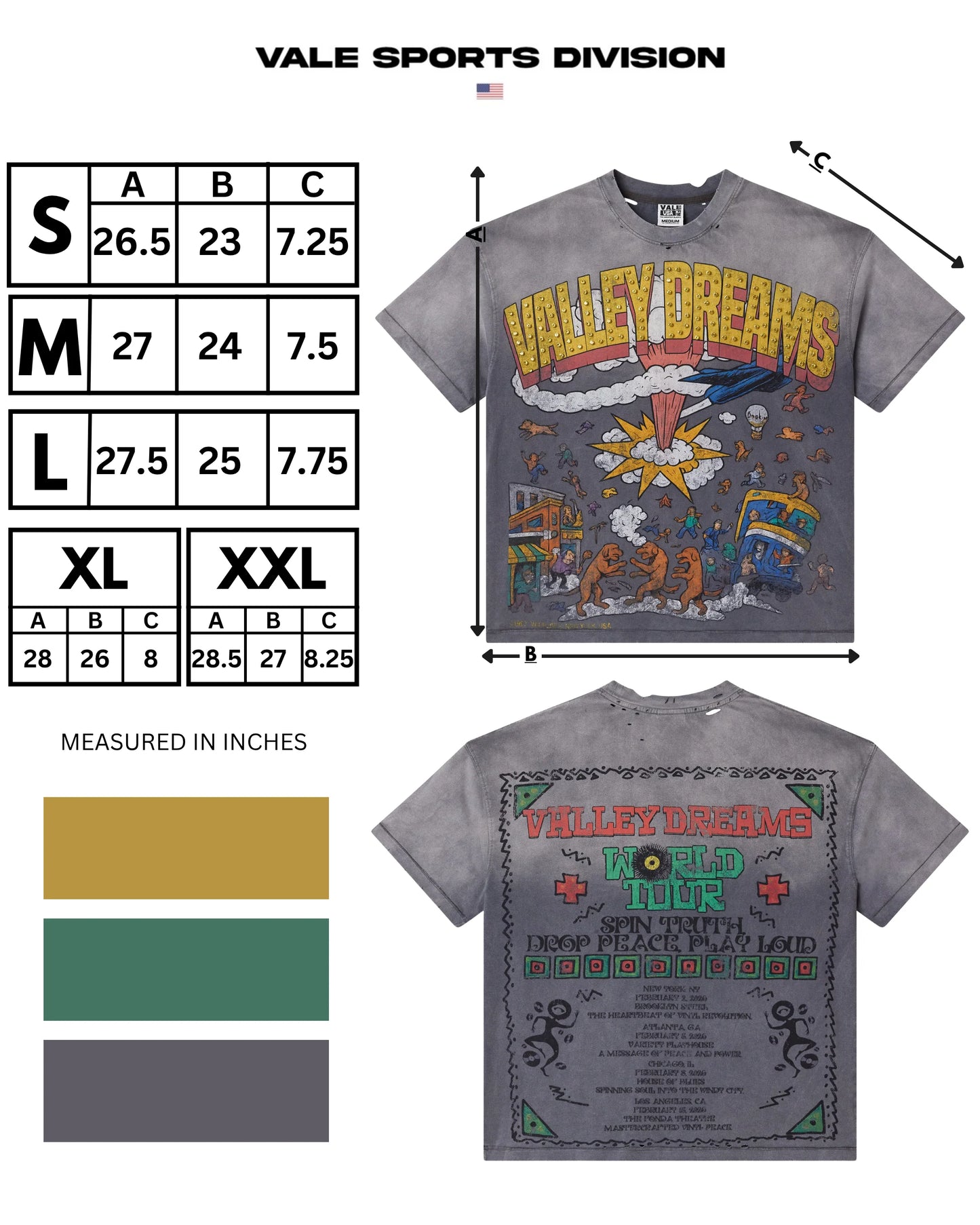 Vale Faded Chaos Bling T-Shirt