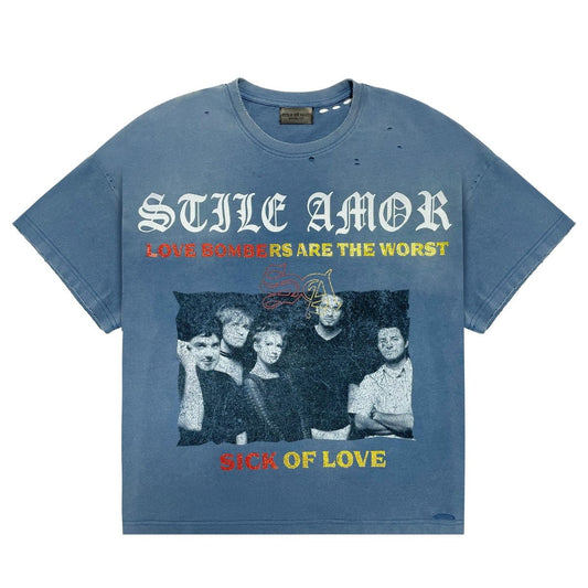 Stile De Amor Navy Love Bomber T-Shirt
