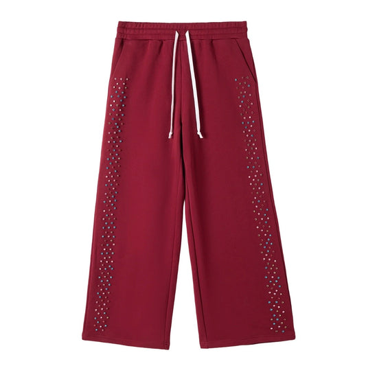 AZVA Maroon Crystal Cactus Sweatpants