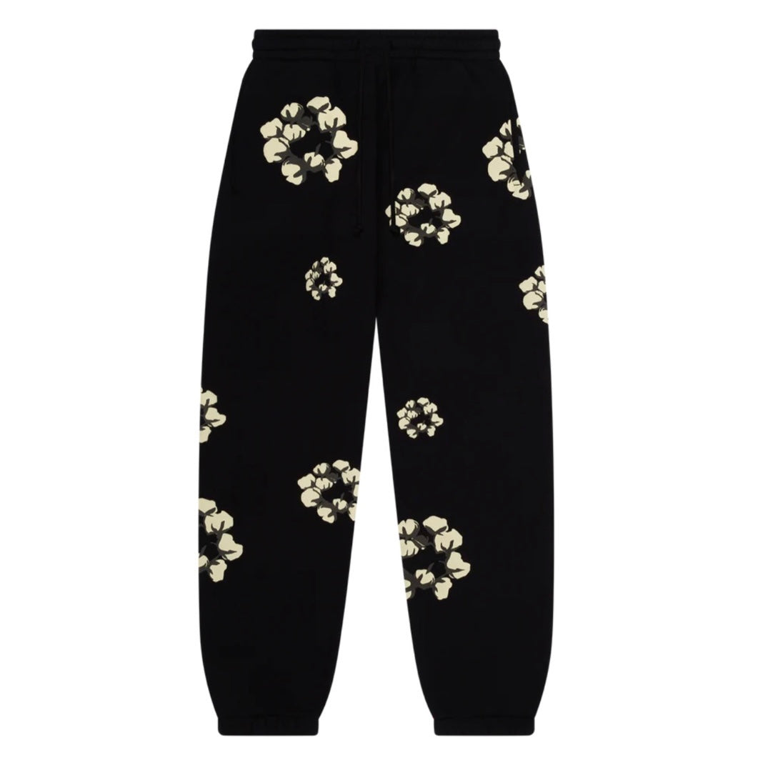 Denim Tears CPFM Black Cactus Tears Wreath Sweatpants Front