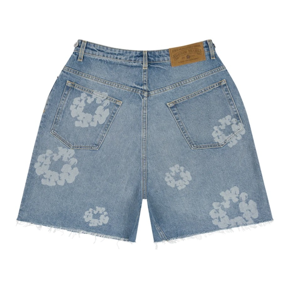 Denim Tears Light Wash Laser Wreath Denim Shorts back