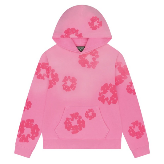 Denim Tears Pink Mono Cotton Wreath Hoodie front
