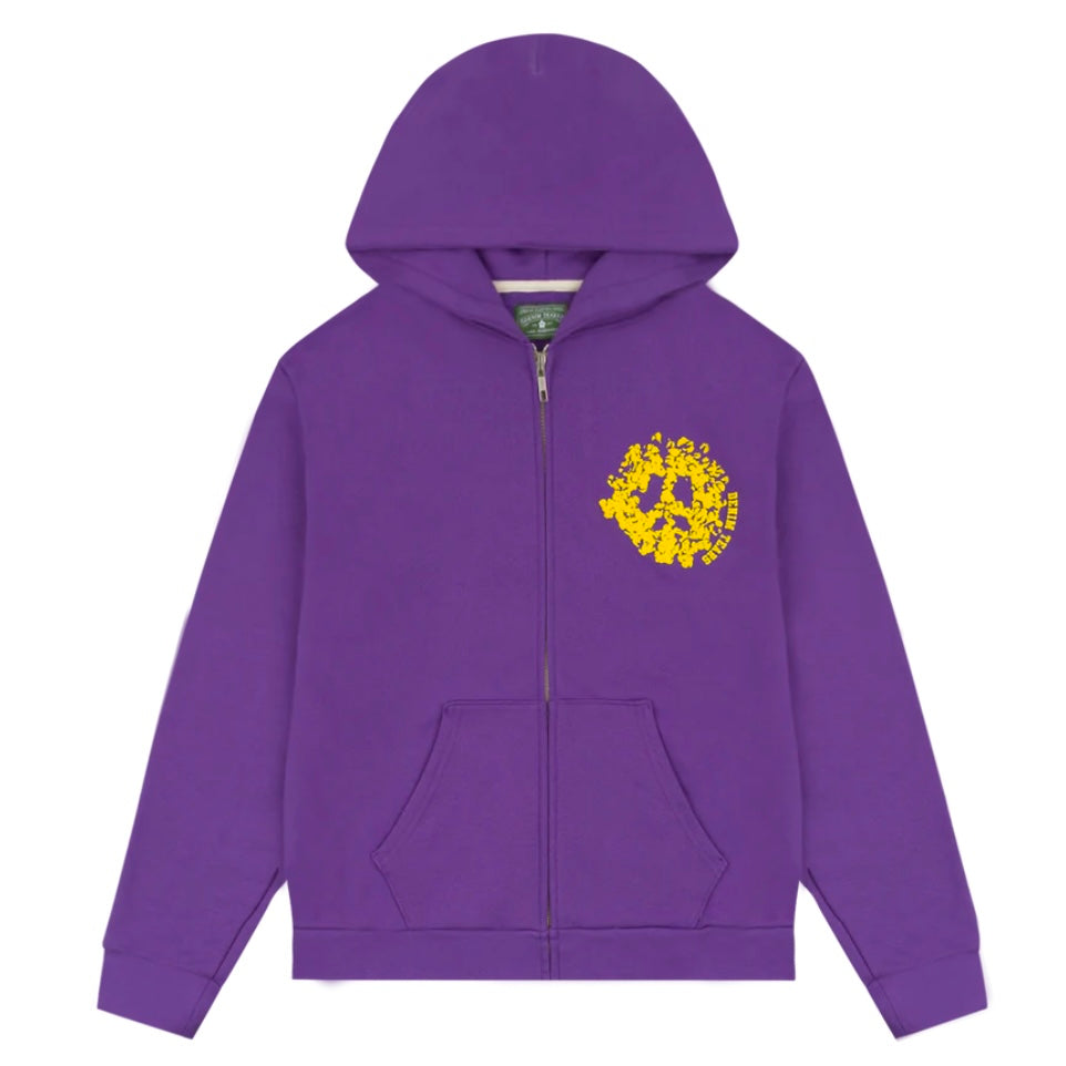 Denim Tears Purple Gold University Zip Hoodie Front