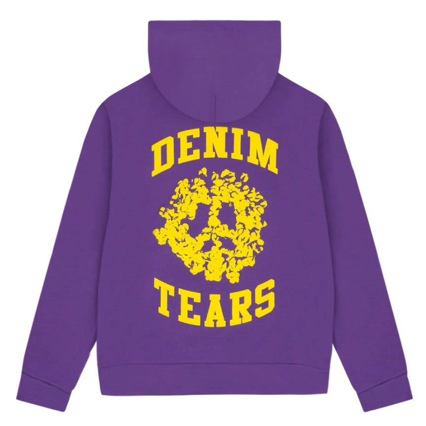 Denim Tears Purple Gold University Zip Hoodie back