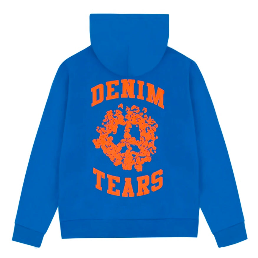 Denim Tears Royal Blue Orange University Zip Hoodie back